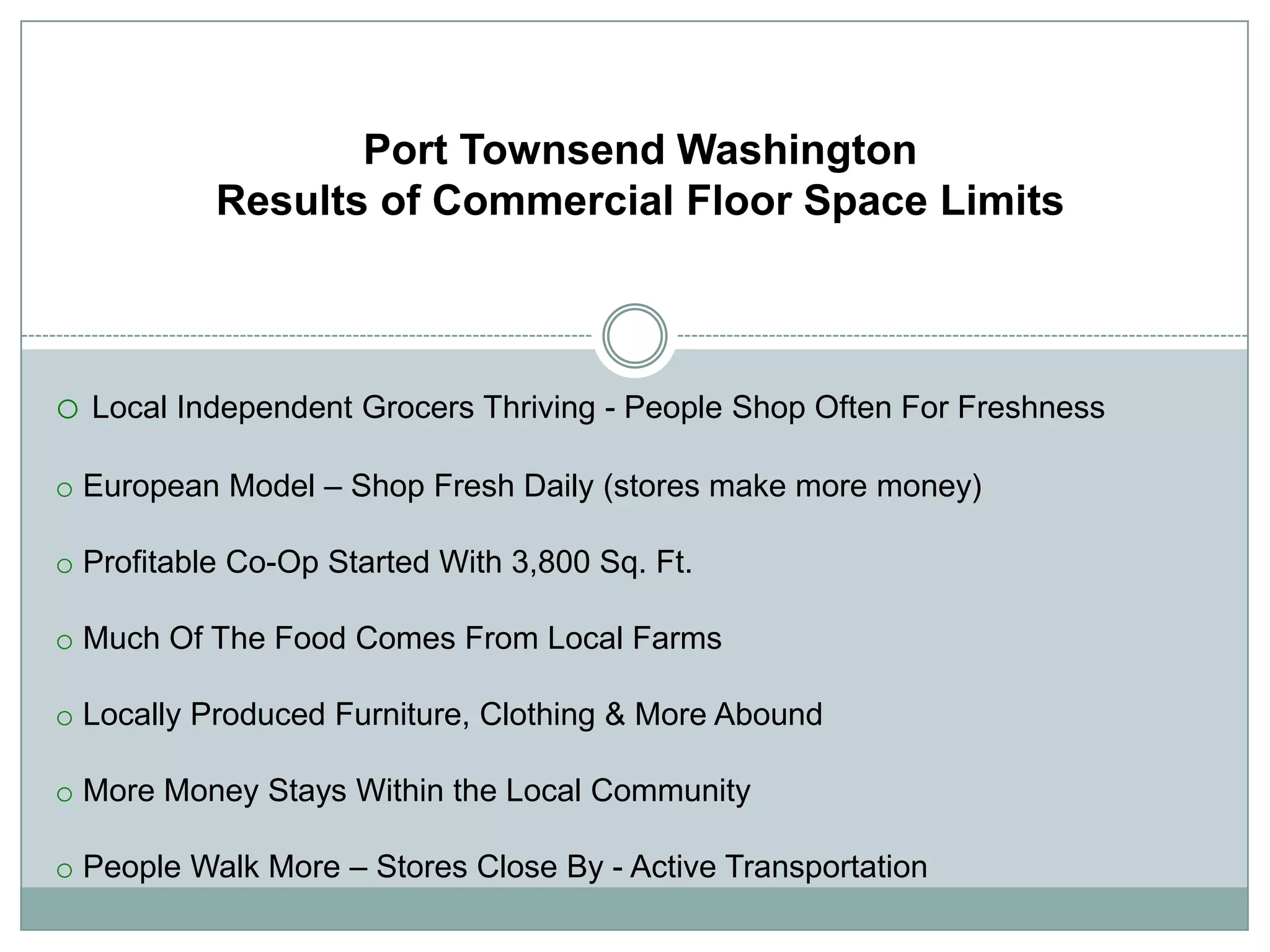  Enough Large Supermarkets in Area - Why Not Local Businesses