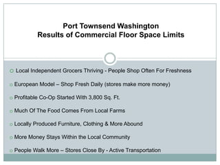  Enough Large Supermarkets in Area - Why Not Local Businesses