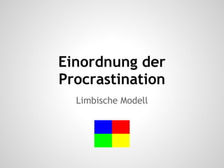 Limbische Modell
Einordnung der
Procrastination
 