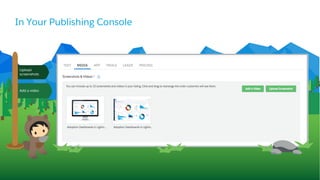 In Your Publishing Console
Upload
screenshots
Add a video
 