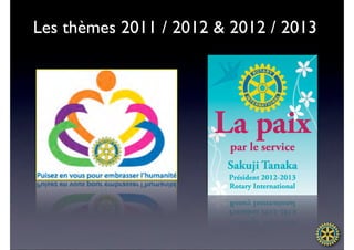 Les thèmes 2011 / 2012 & 2012 / 2013
 