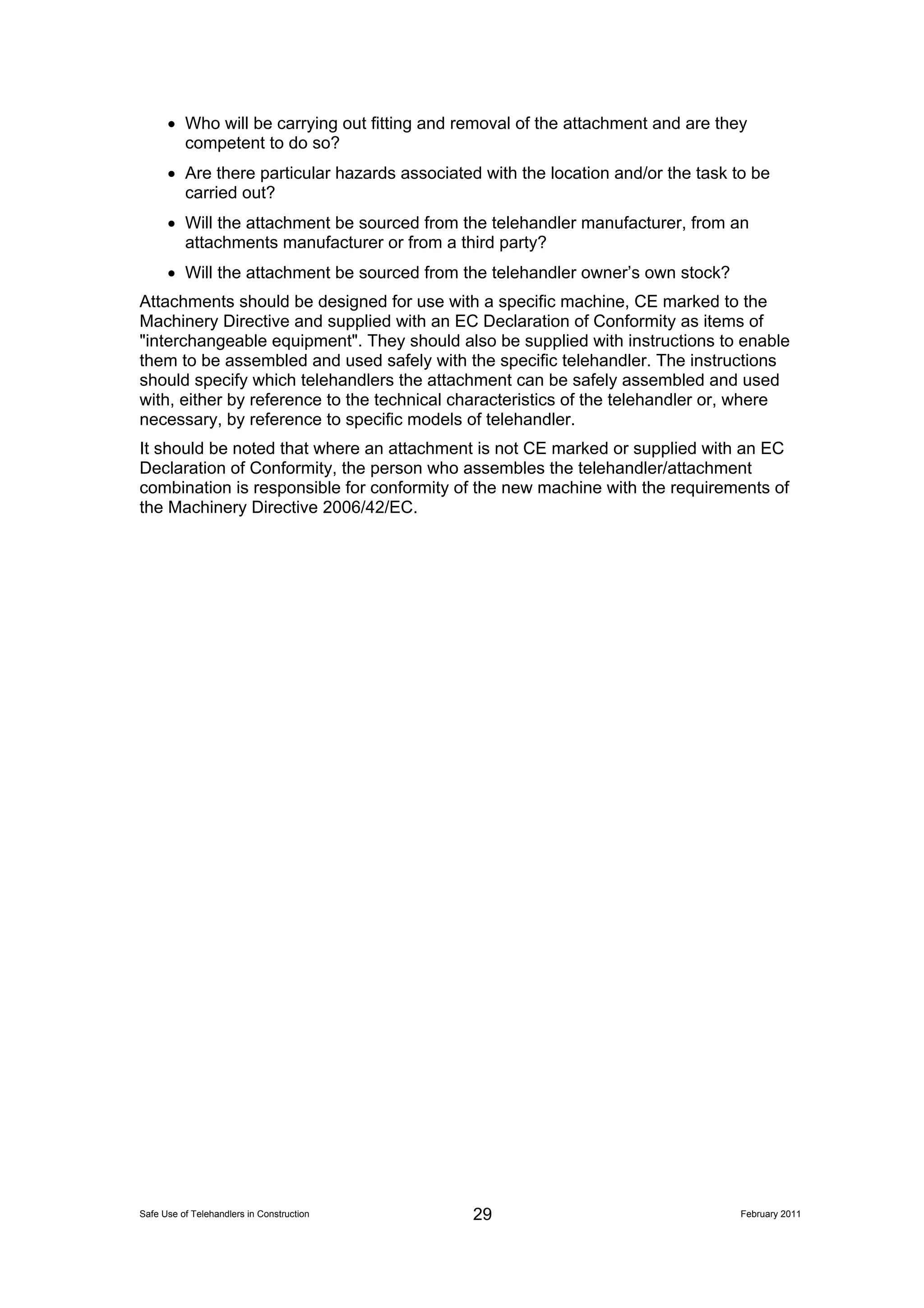 The Safe use of Telehandlers In Construction 110210 A | PDF