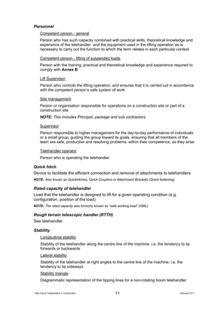 The Safe use of Telehandlers In Construction 110210 A | PDF