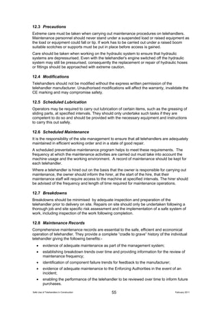 The Safe use of Telehandlers In Construction 110210 A | PDF