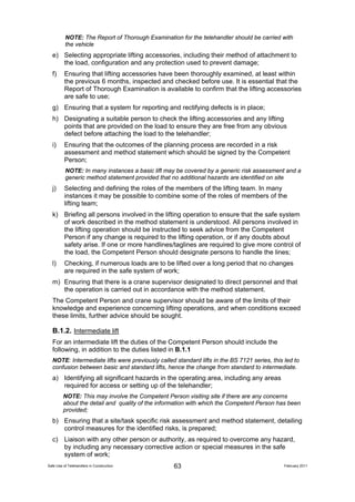 The Safe use of Telehandlers In Construction 110210 A | PDF