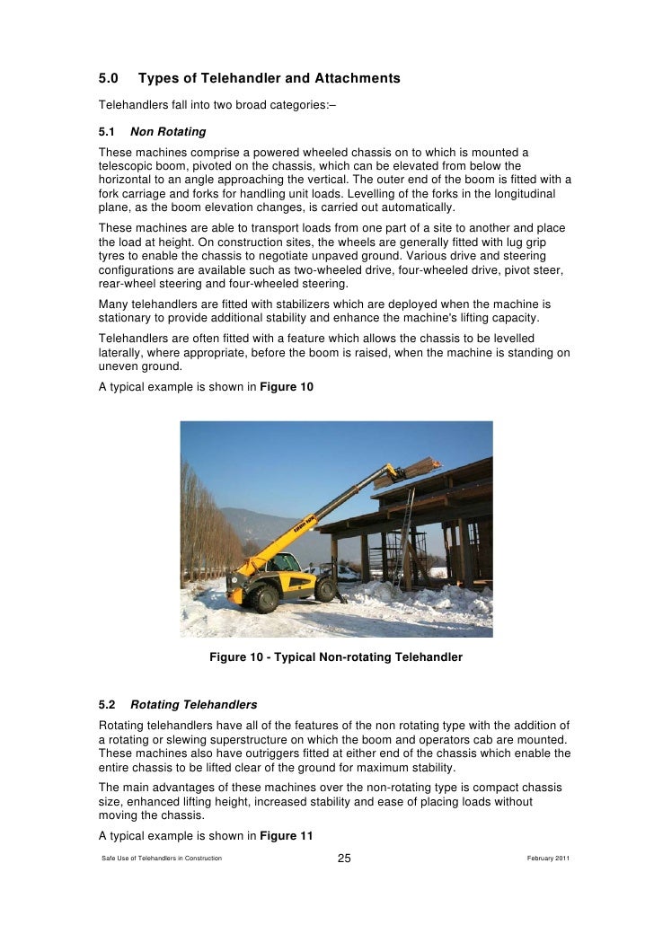 The Safe use of Telehandlers In Construction 110210 A