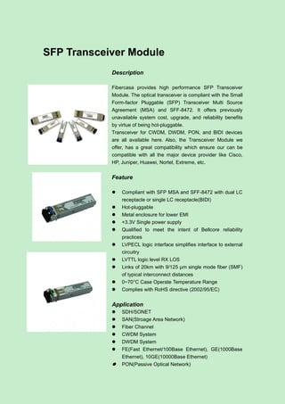 SFP Transceiver Module | PDF