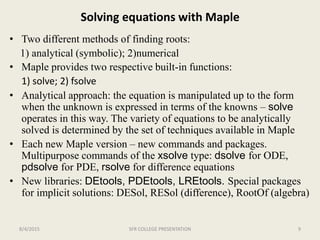 Mathematical Modeling With Maple | PPTX