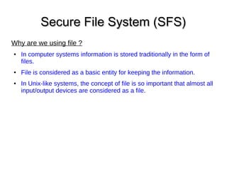 SFS (Secure File System) | ODP