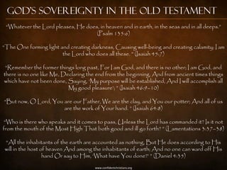 Sovereign Ruler Scriptures Sovereignty, Free Will, and Salvation - God's Sovereignty over ...