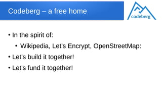 SFScon19 - Andreas Shimokawa - Codeberg a free home for free projects | PDF
