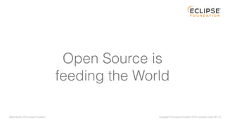 Ralph Mueller, The Eclipse Foundation Copyright The Eclipse Foundation 2019, published under EPL 2.0
Open Source is
feeding the World
 