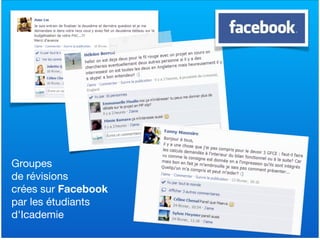 !
!
!
!
!
!
!
!
!
!
!
Groupes 

de révisions 

crées sur Facebook

par les étudiants 

d'Icademie
 