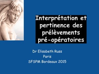 Dr Elisabeth Russ
Paris
SFSPM Bordeaux 2015
 