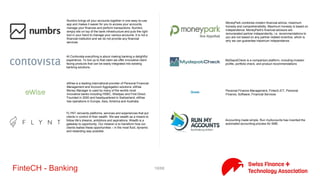 18/71FinteCH - B2B Platform
areg.ch AG is a company which specializes in services related to the
share register.
Software for businesses, small businesses, self-employed and start-
ups. Keep your office under control - with bexio!
 