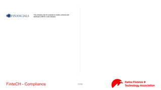 20/71FinteCH - Banking
Accounting made simple. Run myAccounts has invented the
automated accounting process for SME.
Reinventing the way you withdraw cash today
Virtual Affairs is an international software and services company
that specialises in transforming digital channels for banks and
insurance providers. Our flagship products are InsuranceRight,
BankingRight, and InvestmentRight.
 
