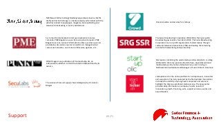 69/71Support
NZZ (Neue Zürcher Zeitung) Mediengruppe (also known as AG für
die Neue Zürcher Zeitung) is a media company which deals with the
activities related to newspaper, magazine, book publishing and
television broadcasting in Zurich, Switzerland.
Sur le marché relativement étroit que représente la Suisse
romande, PME Magazine a su se faire une place de leader. PME
Magazine est une source d'informations utiles aussi bien pour les
prestataires de services que les conseillers en management et
ressources humaines, ou encore les fiducaires, agences, etc.
PUNKTmagazin is a publication of financialmedia AG, an
independent publisher in Zürich founded in 2006 and lead by its
owners.
The science of risk and supply chain intelligence by Dr. Kamil J.
Mizgier
Financial advice and services for startups
The Swiss Broadcasting Corporation (SRG SSR) is the Swiss public
broadcasting association, founded in 1931. The Swiss Broadcasting
Corporation is a non-profit organisation, funded mainly through
radio and television licence fees (70%) and making the remaining
income from advertising and sponsorship.
Startupolic, combining the words startup and (work)aholic, is a blog
dedicated to share my passion about startups, especially web and
mobile startups. My name is Sébastien Flury and I’m living in
Northwestern Switzerland and Manager at Fusion Fintech in Geneva
startupticker.ch is the online platform for entrepreneurs, innovators
and supporters. The hub, operated by the Startupticker Foundation,
increases the visibility of young Swiss companies and serves to
highlight the diverse and vibrant startup scene. The news portal
provides daily information on company results, launch of
innovations, growth, financing, exits, support services, events and
award tenders.
 