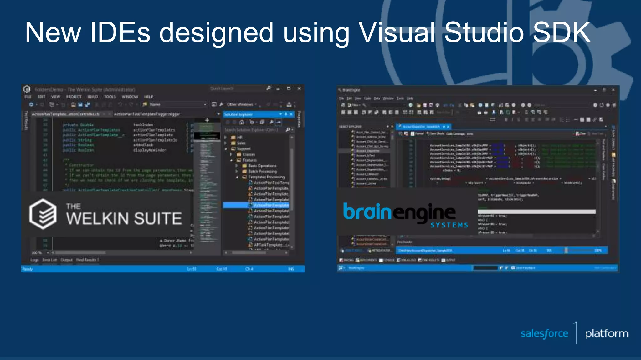 New IDEs designed using Visual Studio SDK
 