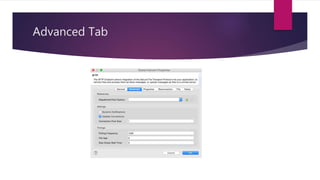 Advanced Tab
 