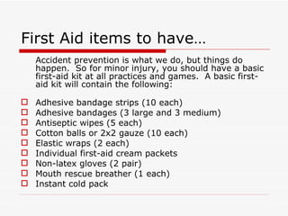 Sample Packets Injury 2012 Brookside Soccer Coaches' Safety Presentation | PPT