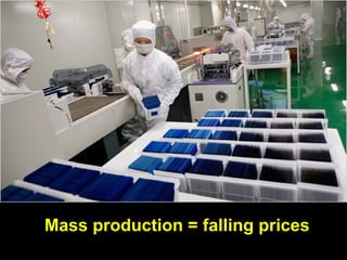 Mass production = falling prices
 