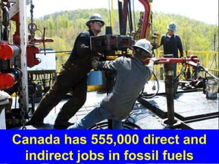 Guy Dauncey 2015
www.earthfuture.com
Canada has 555,000 direct and
indirect jobs in fossil fuels
 