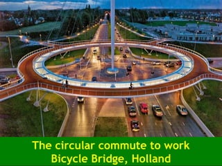 The circular commute to work
Bicycle Bridge, Holland
 