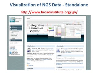 Visualization of NGS Data - Standalone
http://www.broadinstitute.org/igv/
 