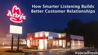 How Smarter Listening Builds 
Better Customer Relationships 
#socialfresh 
 