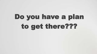 Do you have a plan
to get there???

 