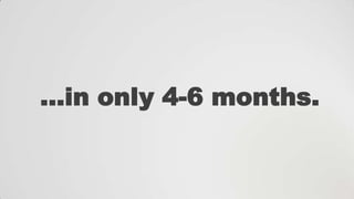 …in only 4-6 months.

 