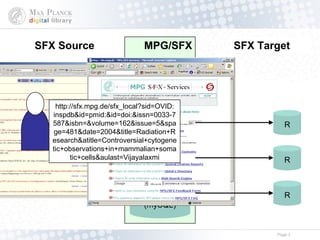MPG/SFX SFX Software Knowledge-Base (mySQL) SFX Source SFX Target http://sfx.mpg.de/sfx_local?sid=OVID: inspdb&id=pmid:&id...