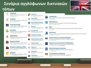 •Σενάρια αγγλόφωνων δικτυακών
τόπων
 
