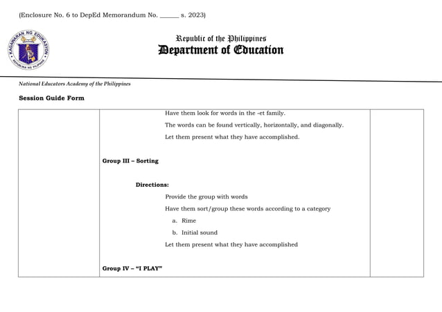SG-PHONICS-WORD-RECOGNITION SLAC SESSION-1.docx | Educational ...