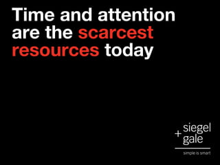 Time and attention
are the scarcest
resources today
 
