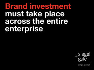 Brand investment
must take place
across the entire
enterprise
 