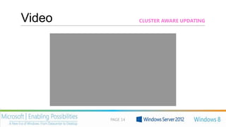 Video             CLUSTER AWARE UPDATING




        PAGE 14
 