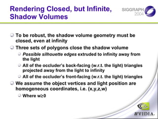 Shadow Volume Rendering Real-time Shadowing Techniques: Shadow Volumes | PPT