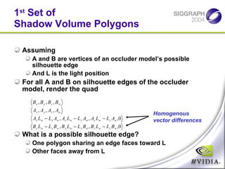 Shadow Volume Rendering Real-time Shadowing Techniques: Shadow Volumes | PPT