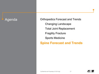 Confidential and Proprietary © 2014 Sg2 27
Agenda Orthopedics Forecast and Trends
Changing Landscape
Total Joint Replacement
Fragility Fracture
Sports Medicine
Spine Forecast and Trends
 