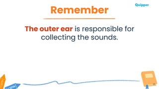 Remember
26
The outer ear is responsible for
collecting the sounds.
 