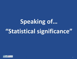 © Relay Graduate School of Education. All rights reserved. 1212
Speaking of…
“Statistical significance”
 