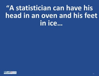 © Relay Graduate School of Education. All rights reserved. 2424
“A statistician can have his
head in an oven and his feet
in ice…
 