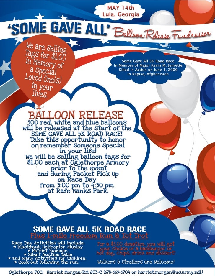 'Some Gave All' Balloon release Fundraiser
