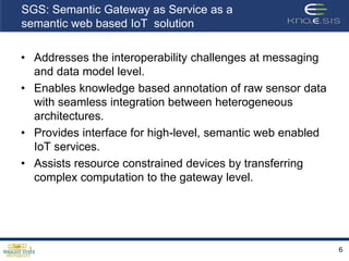 Semantic Gateway as a Service architecture for IoT Interoperability | PPTX
