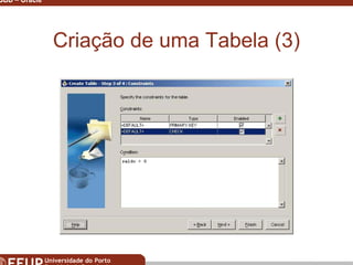 Miguel B. Gonçalves © 2003
SGBD – Oracle 18
Criação de uma Tabela (3)
 