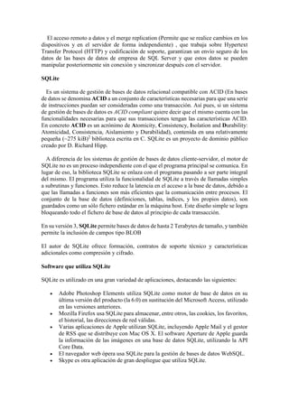 Sgbd para moviles | PDF