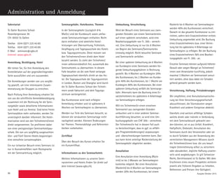 96
Rücktritt bis 6 Wochen vor Seminarbeginn
werden 40% des Kurshonorars verrechnet.
Danach ist das gesamte Kurshonorar zu ent-
richten, sofern kein Ersatzteilnehmer mittels
Umbuchung angemeldet wird. Die Buchung
eines Ersatzteilnehmers bzw. einer Vertre-
tung hat bis spätestens 4 Arbeitstage vor
Seminarbeginn zu erfolgen. Bei der Buchung
eines Ersatzteilnehmers fällt eine Bearbei-
tungsgebühr von Fr. 300.- an.
Einzelne Seminare können aufgrund höherer
Gewalt oder wegen Mangel an Teilnehmer/
innen vom Veranstalter kurzfristig, jedoch
maximal 3 Wochen vor Seminarstart annul-
liert werden, ohne dass dabei ein Schaden
geltend gemacht werden kann.
Versicherung, Haftung, Preisänderungen
Wir empfehlen, eine Annullationsversiche-
rung bei Ihrer Versicherungsgesellschaft
abzuschliessen, die Stornokosten wegen
Krankheit und anderer Ereignisse abdeckt.
Ebenfalls sind weitere allfällige Schäden
welche direkt oder indirekt in Verbindung
mit dem Seminarbesuch gebracht wer-
den könnten, sei es aus Unfall, Krankheit,
Haftpflicht, Diebstahl, Annullation des
Seminares durch den Veranstalter oder sei
es durch Schäden aus der Anwendung des
vermittelten Management-Wissens durch
die Teilnehmer/innen bzw. die uns beauf-
tragte Unternehmung selbst zu versichern
oder abzudecken. Jegliche Haftung unserer-
seits wird wegbedungen. Es gilt Schweizer
Recht, Gerichtsstand ist St. Gallen. Mit dem
Erscheinen eines neuen Prospektes verlieren
jeweils alle früheren Angaben zu Inhalten,
Referenten und Preisen ihre Gültigkeit.
 Ausgabe Oktober 2015
Sekretariat
St. Galler Business School
Rosenbergstrasse 36
CH-9000 St. Gallen
Telefon		0041(0)71 225 40 80
Telefax		0041(0)71 225 40 89
E-Mail		seminare@sgbs.ch
Internet	www.sgbs.ch
Anmeldung, Bestätigung, Hotel
Wir bitten Sie, für Ihre Anmeldung den
Anmeldetalon auf der gegenüberliegenden
Seite auszufüllen und uns zuzusenden.
Die Anmeldungen werden von uns sorgfäl-
tig geprüft, um eine interessante Zusam-
mensetzung der Gruppen zu erreichen.
Nach Prüfung Ihrer Anmeldung erhalten Sie
von uns die schriftliche Anmeldebestätigung
zusammen mit der Rechnung für die Semi-
nargebühr sowie detaillierte Informationen
zum Hotel und zur Anreise. Sind keine freien
Seminarplätze mehr vorhanden, werden Sie
unverzüglich darüber informiert. Die Hotel-
reservation wird von den Teilnehmern/innen
direkt vorgenommen. Sie profitieren dabei
von einer preisgünstigen Seminarhotelpau-
schale. Die von uns sorgfältig ausgesuchten
Vier- und Fünf-Sterne-Hotels begünstigen
eine stressfreie Lernatmosphäre.
Ein nur teilweiser Besuch eines Seminars ist
nur in Ausnahmefällen nach Rücksprache
mit der Seminarleitung möglich.
Seminargebühr, Hotelkosten, Themen
In der Seminargebühr (zuzüglich 8 %
MwSt.) sind der Kursbesuch sowie umfas-
sende Seminarunterlagen enthalten. Nicht
darin enthalten sind sämtliche Hotel­
leistungen wie Übernachtung, Frühstück,
Verpflegung und Tagespauschale des Hotels
bzw. Tagungszentrums. Diese müssen von
den Teilnehmern/innen direkt dem Hotel
bezahlt werden. Es steht den Teilnehmer/
innen selbstverständlich frei, ausserhalb des
Seminarhotels zu übernachten. In diesem
Falle bezahlen sie die vom Hotel verlangte
Tagespauschale ebenfalls direkt an das Ho-
tel. Die Tagespauschale der Tagungszentren
in London, Boston und Shanghai wird durch
die St. Galler Business School den Teilneh-
mern vorab fakturiert und dem Tagungs-
zentrum weitergeleitet.
Das Kurshonorar wird nach erfolgter
Anmeldung erhoben und ist spätestens 6
Wochen vor Seminarbeginn zu überweisen.
Werden nur Teile des Seminars besucht, so
können die versäumten Seminartage nicht
nachgeholt werden. Kleinere Änderungen
bei Themen, Themenabfolge und Referenten
bleiben vorbehalten.
Zertifikat
Über den Besuch des Kurses erhalten Sie
ein Kurszertifikat.
Informationen zu den Seminarhotels
Weitere Informationen zu unseren Semi-
narzentren und Hotels finden Sie direkt auf
dem Internet (www.sgbs.ch).
Umbuchung, Verschiebung
Wird der Besuch eines Seminares aus zwin-
genden Gründen von einem Seminartermin
auf einen späteren verschoben, wird eine
Bearbeitungsgebühr von Fr. 300.– verrech-
net. Eine Umbuchung ist nur bis 6 Wochen
vor Beginn des Seminares/Seminarteiles
einmalig möglich. Nicht besuchte Seminare
und Seminarteile verfallen.
Bei einer späteren Umbuchung als 6 Wochen
vor Kursbeginn eines Seminares werden fol-
gende Umbuchungsgebühren in Rechnung
gestellt: Bis 4 Wochen vor Kursbeginn 20%
des Kurshonorars, bis 2 Wochen vor Kursbe-
ginn 40% des Kurshonorars, bis 1 Woche vor
Kursbeginn 80% des Kurshonorars. Bei einer
späteren Umbuchung verfällt die Seminarge-
bühr. Alternativ kann die Buchung eines Er-
satzteilnehmers bis spätestens 4 Arbeitstage
vor Seminarbeginn erfolgen.
Will ein Teilnehmer/in einen einzelnen
Seminarteil aus zwingenden Gründen
umbuchen und in einer anderen Seminar-
durchführung besuchen, so wird eine Um-
buchungsgebühr von CHF 300.– verrechnet.
Der Teilnehmer/in hat in diesem Fall auch
zu berücksichtigen, dass es ggf. zu allfälli-
gen Programmänderungen/-anpassungen
und -überschneidungen kommen kann. Dar-
aus kann keine anteilige Rückerstattung der
Seminargebühr abgeleitet werden.
Annullation
Eine Annullation einer Anmeldung (Rück-
tritt) ist bis 3 Monate vor Seminarbeginn
kostenlos möglich. Bei einer Annullation
(Rücktritt) bis 8 Wochen vor Seminarbeginn
werden 20% des Kurshonorars, bei einem
Administration und Anmeldung
 