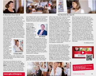 St. Gallen Business School 85
seinen Ausführungen zeigte Matthias «klare
Kante» und beschrieb den Erfolg des von ihm
geführten Büromöbelherstellers Vario mit
«Denken und tun lassen, aber auch fordern und
fördern.» Auf einem virtuellen Betriebsrund-
gang bei VARIO lernten wir von dem beschei-
den auftretenden Geschäftsführer Matthias
nicht nur die Historie des aus einem Säge-
betrieb resultierenden und heute mit hohem
handwerklichen Einsatz und intelligenter Ferti-
gungstechnologie gepaarten mittelständischen
Unternehmens kennen, sondern erfuhren auch
über «Ecken und Kanten» aller dort schaffenden
Menschen, die sich kooperativ mit dem Kunden
in einem Boot fühlten und entsprechend auf-
treten würden. Hier erlebte man eine erfolgrei-
che Wertegemein-
schaft, für die sich
laut Matthias die
Frage der Verän-
derung bewährter
und akzeptierter
betrieblicher
Strukturen derzeit
nicht stellen
würde. So sei man
stets aufgeschlos-
sen für Neues,
und Agilität oder
Digitalisierung seien weder unberührbar noch
unbekannte Vokabeln für die «Hidden champi-
ons» aus dem Taunus.
Und wenn es am schönsten ist und man
meinte, alles wäre gut, kam das Innere vom
Menschen auf den Seziertisch von Dr. Markus
Müllner. In einer Matrix mit den Koordinaten
Fokus und Energie erklärte er den Kongressteil-
nehmern deren unterschiedliche Handlungs-
weisen, die zögerlich, aber auch zielgerichtet
ablaufen könnten. Markus dürfte keine Affini-
tät zur Medizin haben, wenn er die hormonelle
Seite von Adrenalin und Cortisol und deren
Bedeutung auf unser berufliches oder privates
Handeln nicht deutlich hätte machen können.
Als «Den Klaren
aus dem Norden»
könnte man an-
schliessend Sören
Slowak verorten, der
den Staffelstab der
Moderation zeitweise
übernahm und in
seinen Funktionen als
Alumni-Präsident und
Beiratsvorsitzender
den besonderen Biotop, den Geist, den Zu-
sammenhalt und den Fortschritt der St. Galler
Business School-Gemeinde an «ihrer Schule»
plastisch beschrieb. Sören öffnete uns die die
Tür zum St. Galler Management Haus, das im
neuen Denk- und Arbeitsbuch von Dr. Chris-
tian Abegglen einen breiten Raum einnimmt.
Im Innenleben der mit signalrotem Einband
gestalteten optischen Augenweide, wird
der Rezipient von ordentlicher Struktur und
Didaktik, vergleichbar mit einem gut gefüllten
Studierzimmer, empfangen.
Wer die Beteiligten auf «Lessons learnt»
ansprach, hörte schnell heraus, dass sich
der Kongress gelohnt habe. Vieles habe man
gehört, über manches müsse noch nachge-
dacht, einiges könne sofort umgesetzt werden.
Das Fazit einiger Beteiligter lautete: Die
«Energiebilanz» stimme – es kam mehr heraus,
als hineingesteckt wurde. Ohne Zweifel ein
Verdienst, dass sich Dr. Christian Abegglen und
seine Mannschaft auf die Fahnen schreiben
dürfen. Ein langjähriger Teilnehmer bemerkte
zur Erheiterung einiger Zuhörer: «In der St. Gal-
ler Business School sind wir nicht im akade-
mischen Elfenbeinturm, hier wird kein Botox
verabreicht, hier gibt es verjüngende Frisch-
zellen.» Das in St. Gallen von Hochschullehrern,
wie Ulrich initiierte, von Bleicher weiterge-
führte und mit Abegglen stetig fortentwickelte
Konzept des integrierten Managements stehe
mit der vierten Generation als Gegenbeispiel
organisierten Stillstands. Nach wie vor gelte
im «Management Valley» von St. Gallen die
Einsicht einer …zeitlosen flexiblen Antwort auf
eine komplexer werdende Welt.
Die Zeit verging mit Hören, Reden und Tun
wie im Flug und rief mit der Diplomverleihung
einen bedeutenden Tagesordnungspunkt auf.
Nach viel geistiger Arbeit, Anstrengungen
und Entbehrungen durften die frisch gekür-
ten Diplomanden den Kongresstag besonders
geniessen. Sie wurden für ihre schweisstrei-
benden Mühen belohnt und nahmen Diplom-
zeugnis und Lobesworte von Dr. Christian
Abegglen und Dr. Ulrich v. Bassewitz, der bei
der SGBS als Studiendirektor und Spezialist für
Unternehmensnachfolge zeichnet, entgegen.
Wenn Christian nach der Arbeit zum ver-
dienten Vergnügen trommelte, hatte er nicht
übertrieben und nach mentaler Kost widmeten
sich die Kongressteilnehmer vortrefflichen
gustatorischen Genüssen im Schlössli. Lange
noch tauschten die sich jetzt mit «Messer
und Gabel bewaffneten Teilnehmer» über Gott
und die Welt aus, wie auch zu der Methode
«Aus der Praxis und für die Praxis» diskutiert
wurde. Wohlwissend und erleichtert, dass der
Kongress die «Hefe für den Reifeprozess» einer
Neuerfindung von Unternehmen und eines
digitalen Backwerks geliefert habe. In einer
weiteren Sache votierten die Teilnehmer eben-
falls übereinstimmend. Im nächsten Jahr, dann
an einem Donnerstag, am 26. September 2019
sehe man sie beim 17. St. Galler Management-
Kongress der St. Galler Business School auf alle
Fälle wieder.
Dr. Wolfgang Strecker
Sören Slowak
Dr. Markus Müllner
Der nächste Kongress, dann zum Thema
«Personal Effectiveness»,
findet am 26. September 2019 statt.
www.sgbs.ch/kongress St. Gallen Business School 85
Dr. Marion Eckert-Krause, Roche AG Beate Monastiridis-Dörr, Munich Re
 