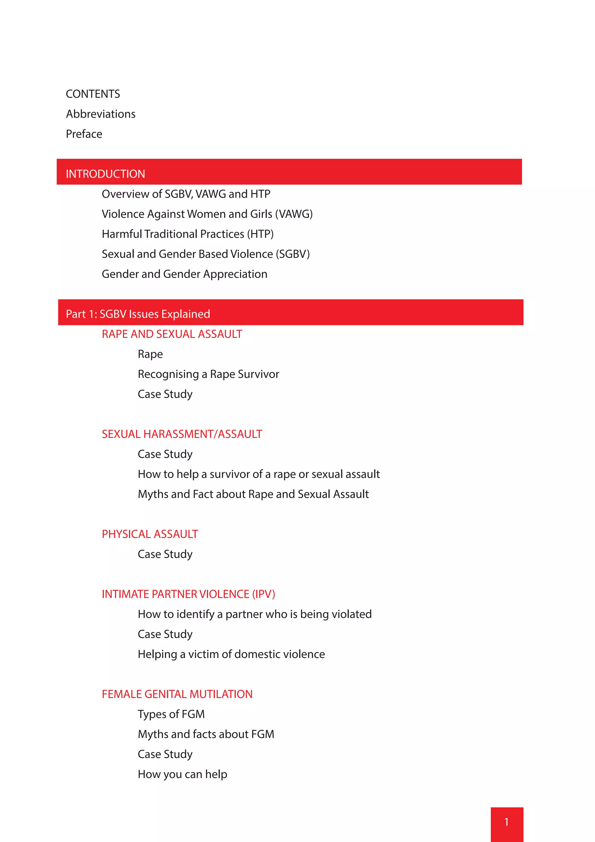 Sexual and Gender Based Violence | PDF